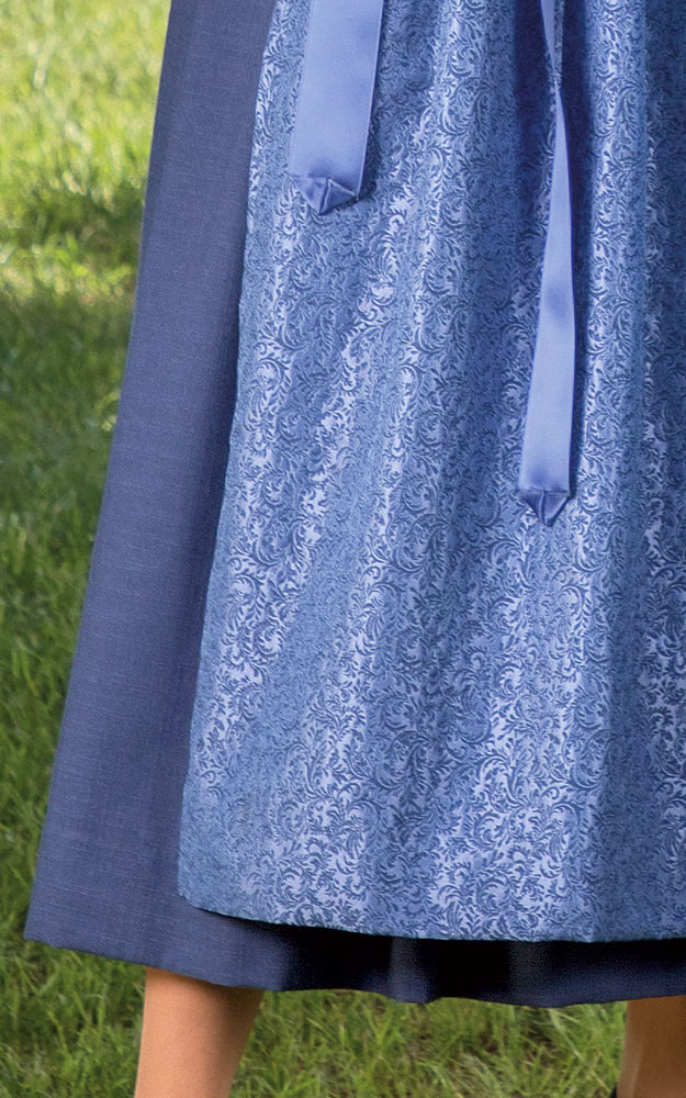 Blusendirndl Isargau Samt blau, ohne Schürze