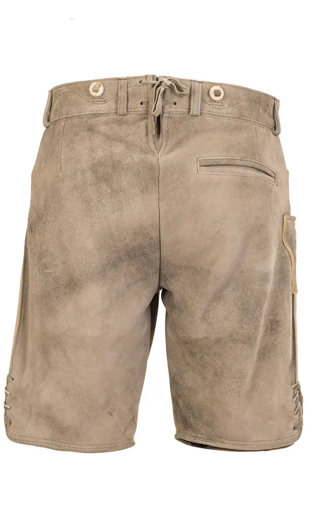 Lederhose Franz ohne Träger, graubeige/natur