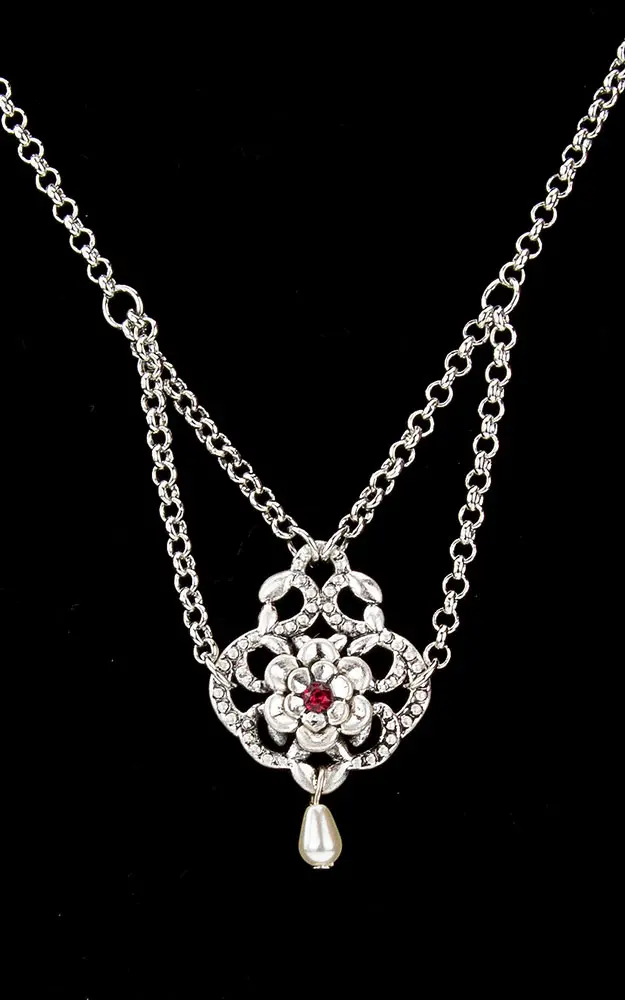Kette 48346, silber Rubin