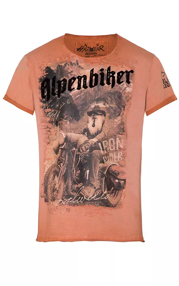 T-Shirt Alpenbiker, orange