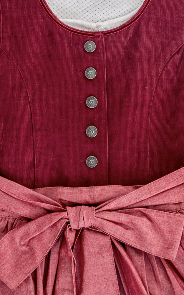 Kinderdirndl Blausee mit Schürze u. Bluse rot