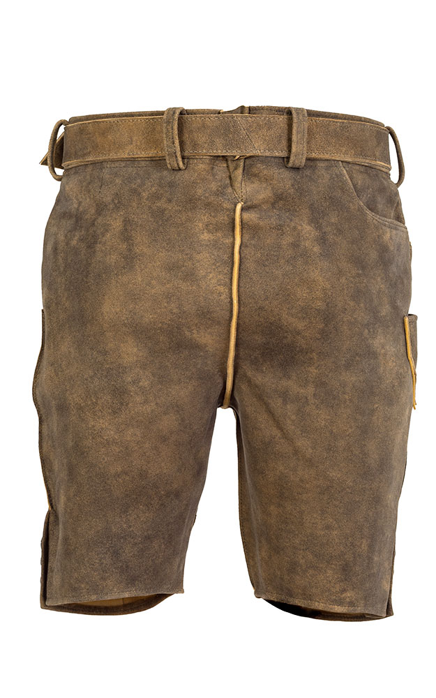 Lederhose Karl mit Gürtel, torf