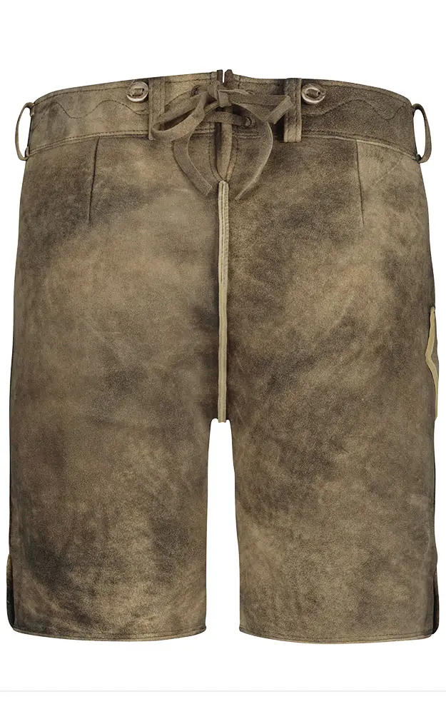 Hirschlederhose Weitenfels, ohne Träger altschwarz