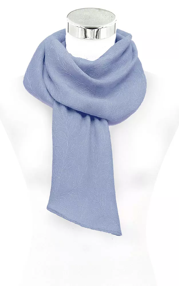 Schal mit Stickerei, blau