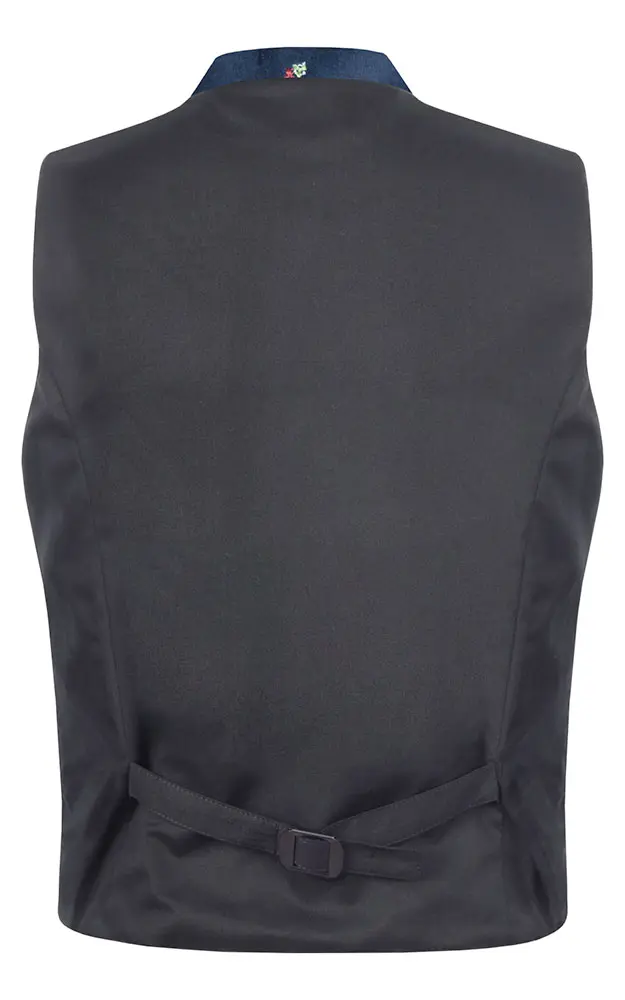 Kinderweste Samt bestickt, dunkelblau