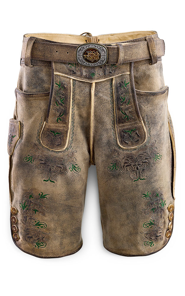 Lederhose Buchner2  mit Gürtel, natur kernig
