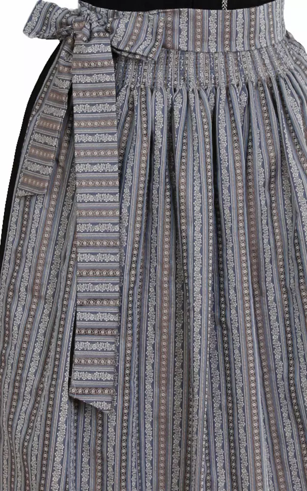 Schürze Streifen, blau/braun