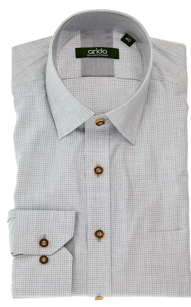 Hemd 2468H, # grau/weiß - Slim fit