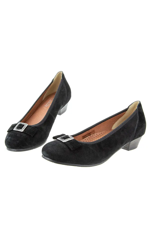 Velours-Schuhe 3004550002, schwarz