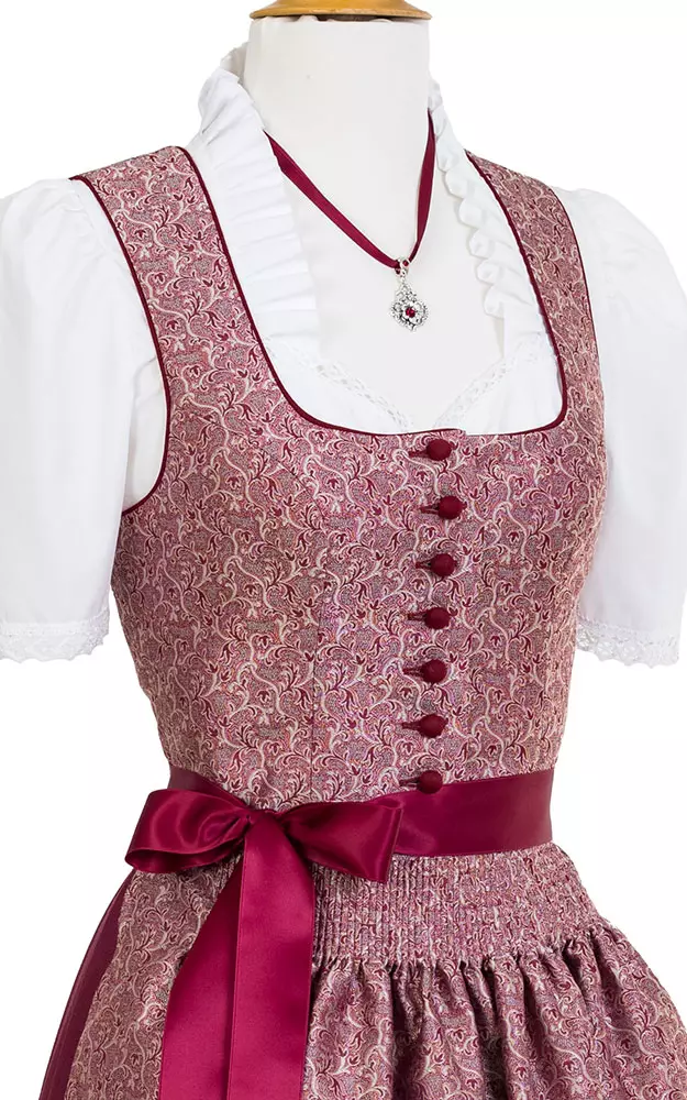 Blusendirndl Griessee /E weinrot, ohne Schürze