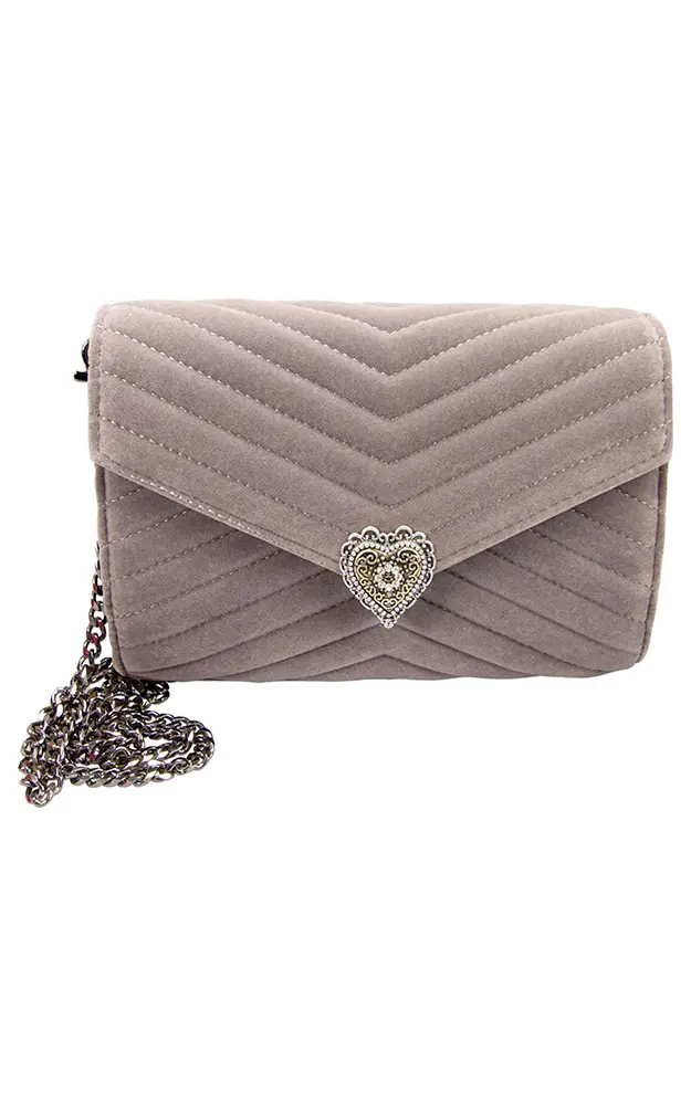 Trachtentasche Samtclutch, grau