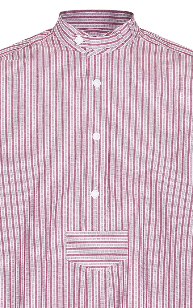 Hemd Ludwig, rot/weiß Stehkragen
