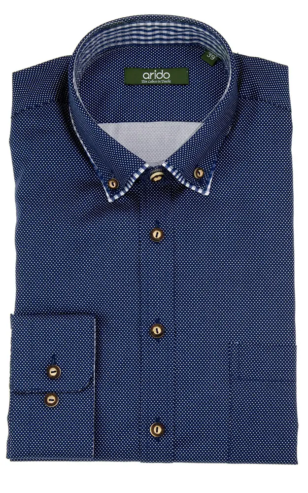 Hemd 2818 2658 23, blau Tupfen - Slim fit