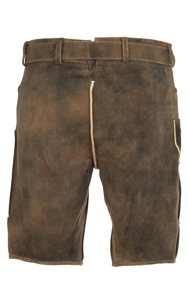 Lederhose Murten mit Gürtel, mittelbraun