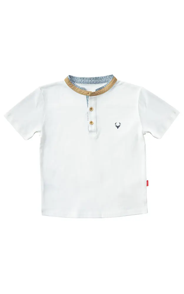 Baby-Body, weiß Kragen braun