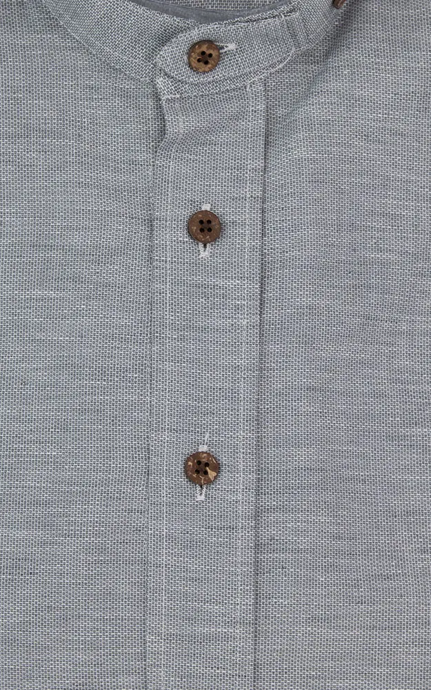 Hemd 13375D, rauchblau Stehkragen