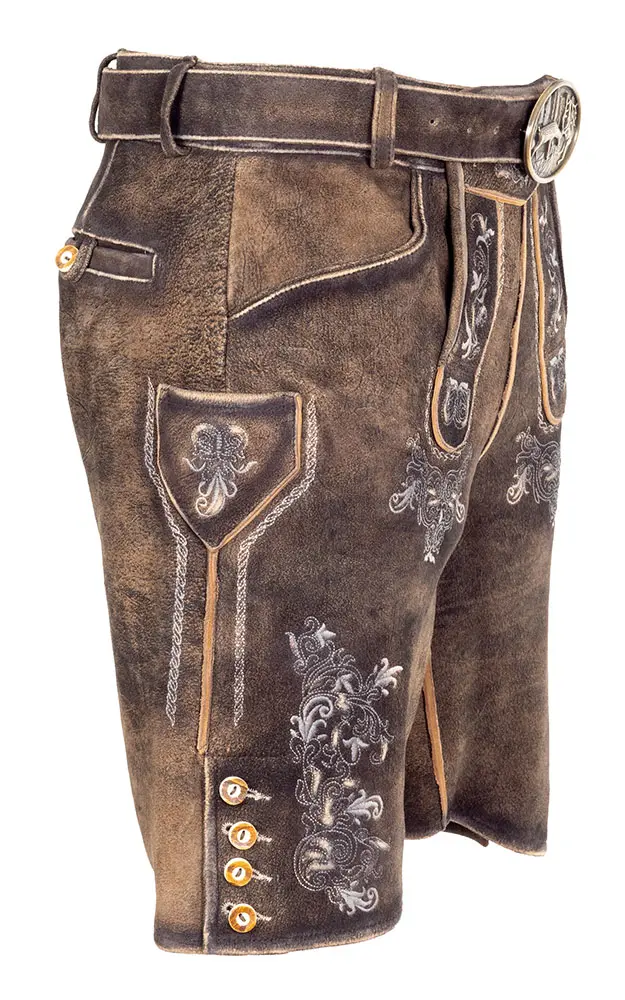 Lederhose Altrei mit Gürtel, braun