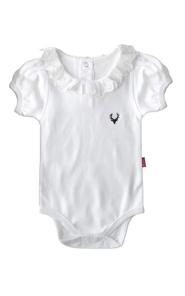 Baby-Body Rüsche kurzarm, weiß