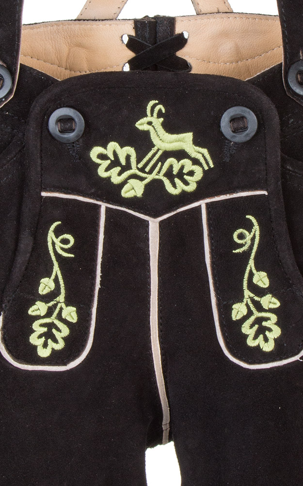 Kinder-Lederhose Garmisch mit Träger, altschwarz