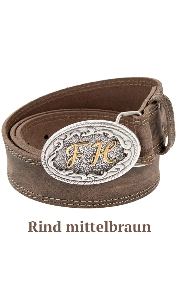 Herrengürtel Initialen Metall