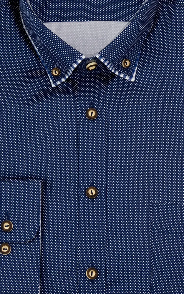 Hemd 2818 2658 23, blau Tupfen - Slim fit