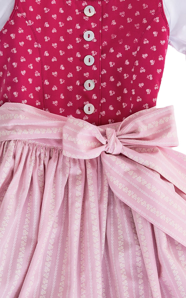 Kinderdirndl Wallersee mit Schürze u. Bluse, pink