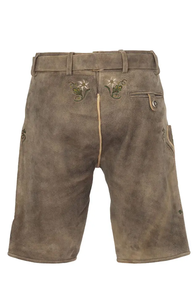 Lederhose 7562 mit Gürtel, beige