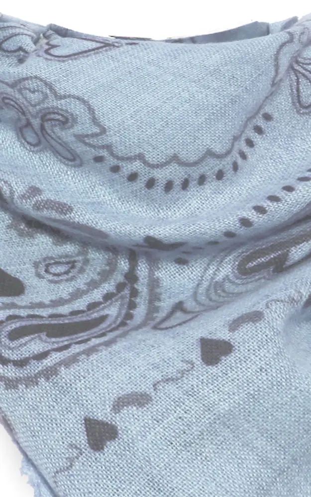 Tuch Herzmotiv, azurblau