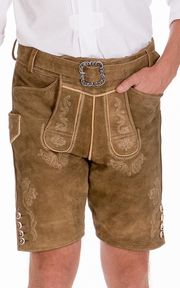 Lederhose Heinz mit Gürtel, reh