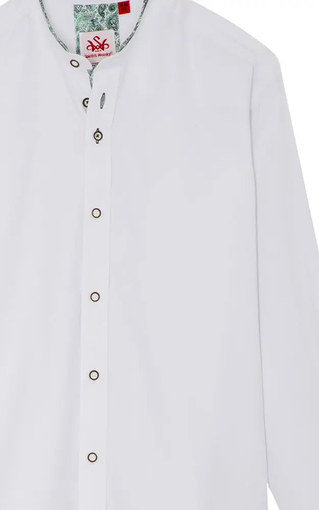 Hemd Berko, weiß/grün - Slim fit