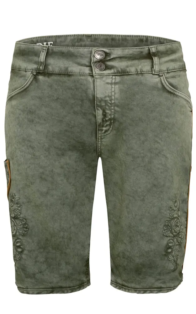 Stofflederhose Trachtenjeans 7120, armygrün