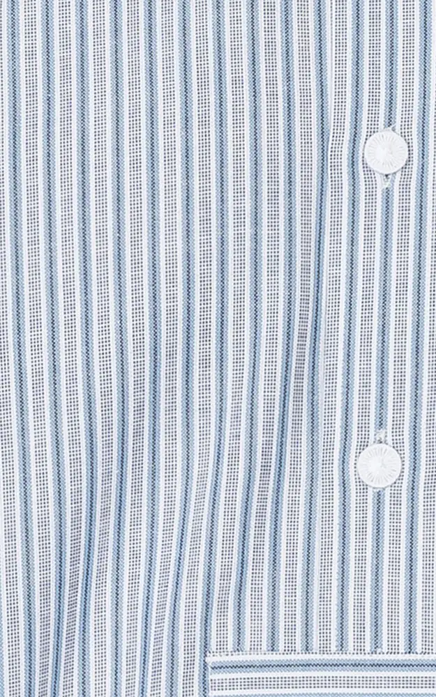 Hemd Mirko, blau/weiß Stehkragen