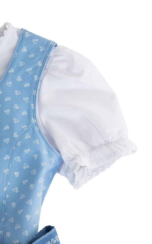 Kinderdirndl Wallersee mit Schürze u. Bluse, hellblau