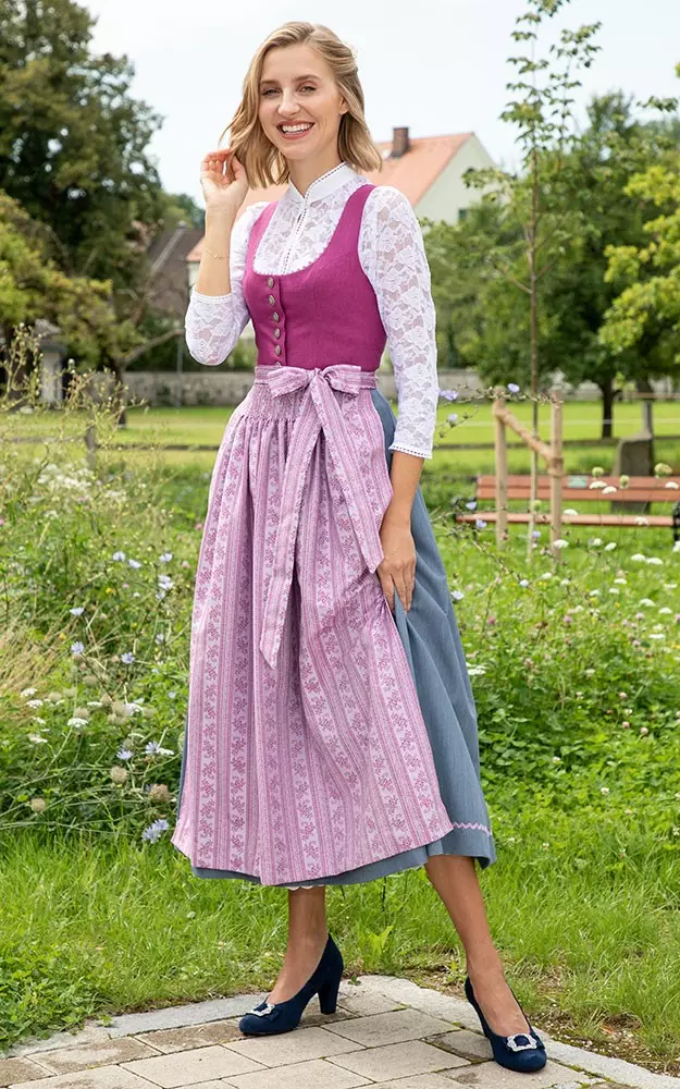 Schürze Attersee Extra, beere Streifen