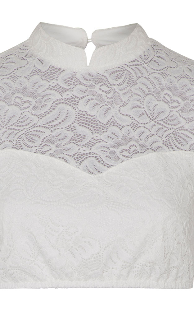 Dirndlbluse Andora Langarm, offwhite Spitzenarm
