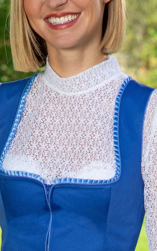 Dirndlbluse Alice, Spitze hochgeschlossen LA