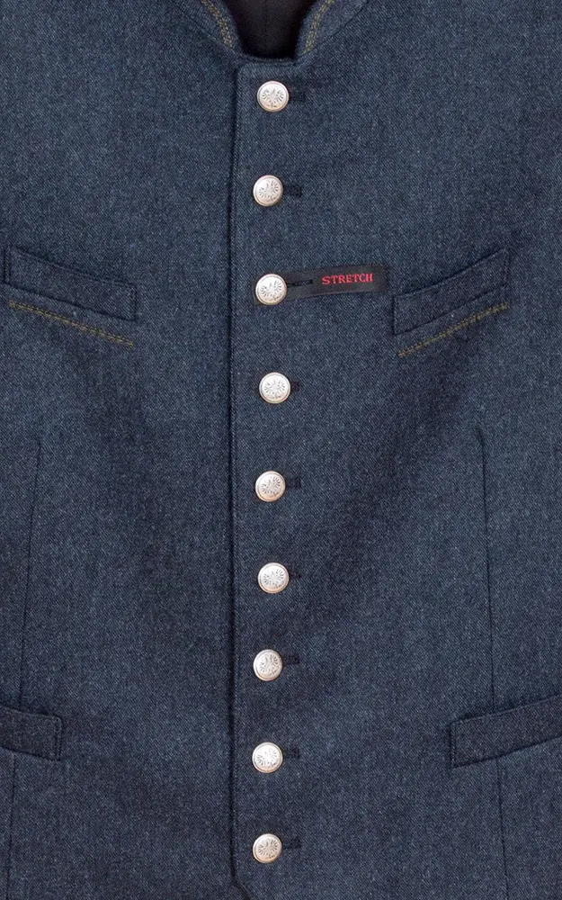 Weste Ansbach, blau Stretchrücken