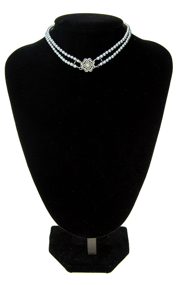 Kette Bea Perle, steingrau