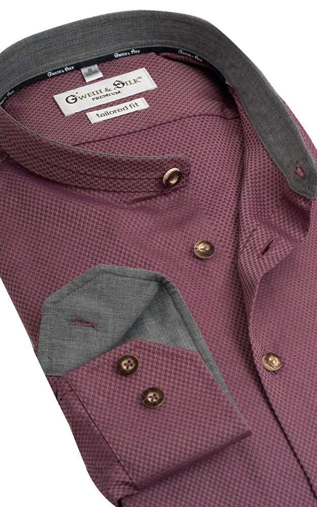 Hemd Riegsee, weinrot - Tailored fit