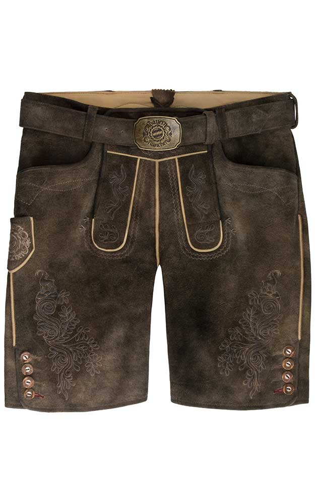 Lederhose Elzach mit Gürtel, vulkan - FC Bayern