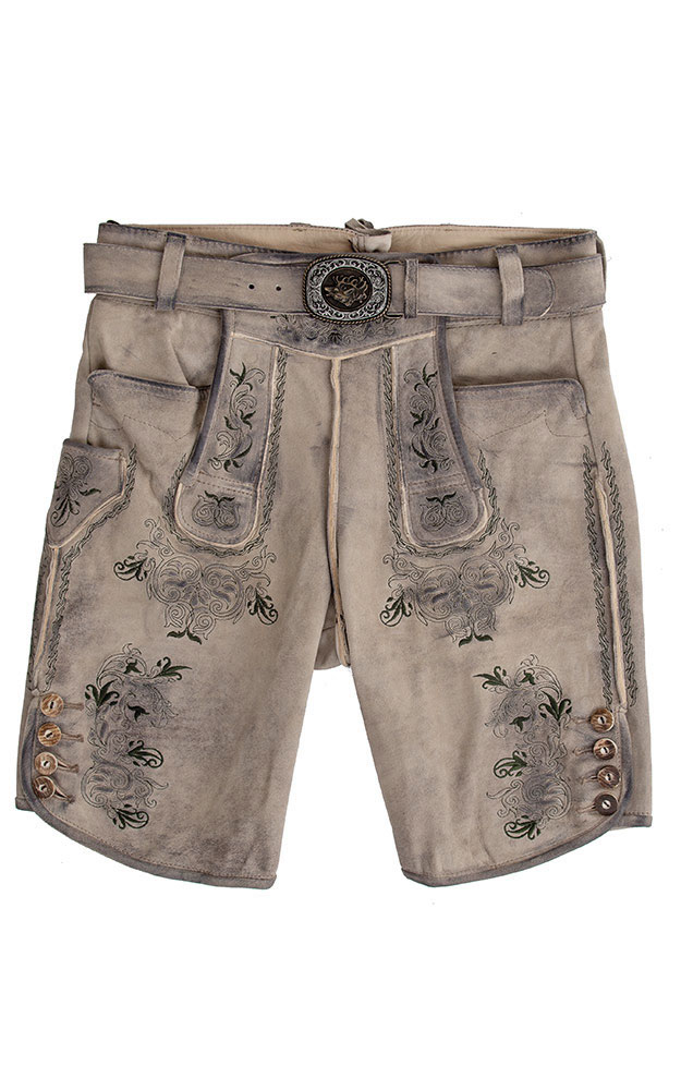 Lederhose Buchner mit Gürtel, natur kernig