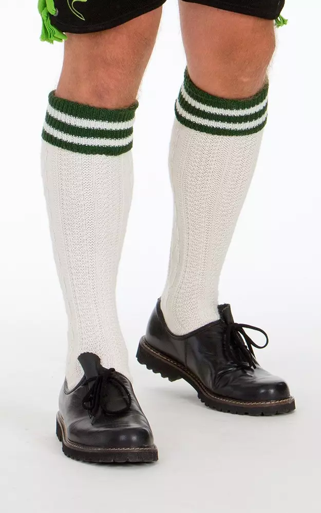Kniestrümpfe Nr. 50, natur/grün