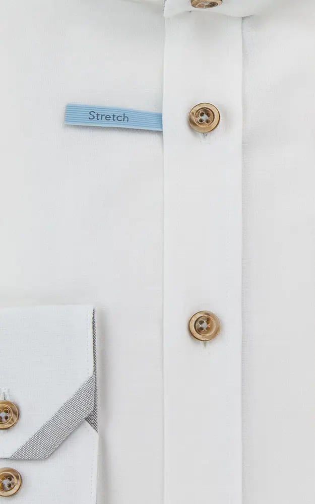 Hemd 3012, weiß/grau - Slim fit