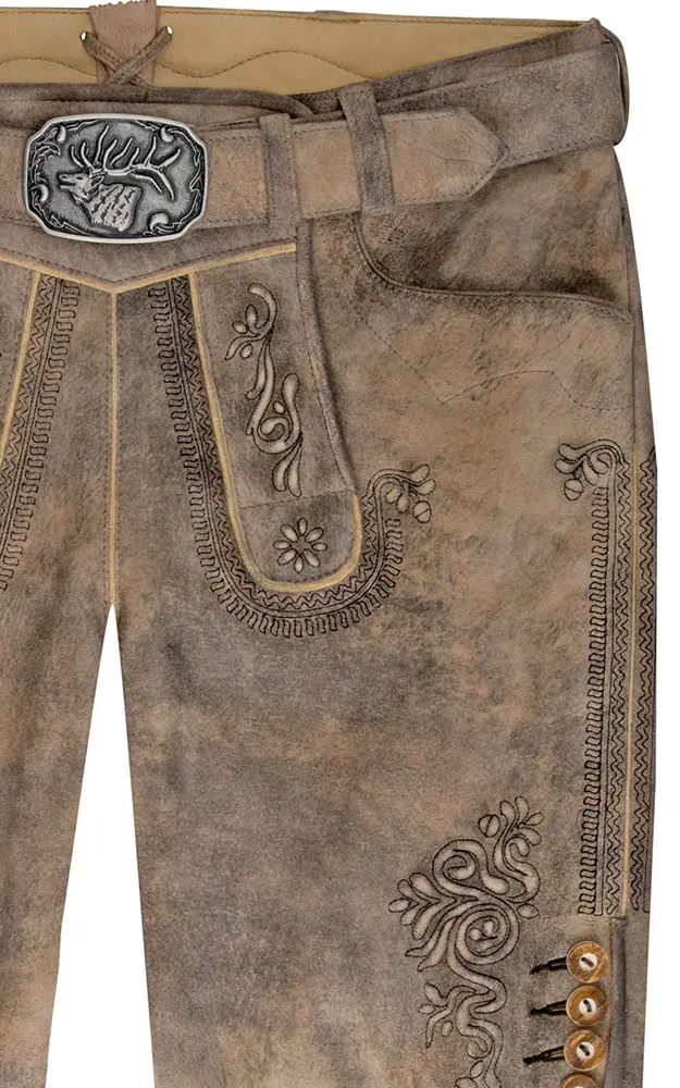 Lederhose Erno mit Gürtel, braun