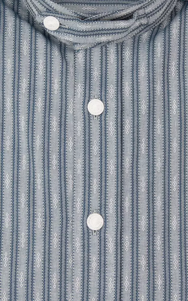 Hemd 03 13450P, blau/grau gestreift