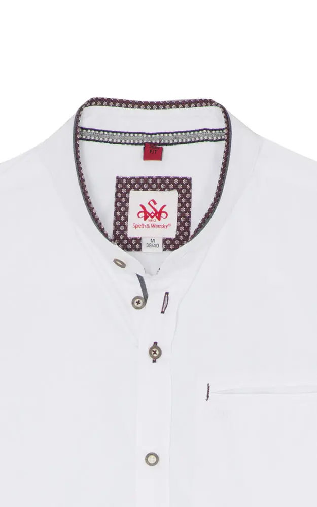 Hemd Greiling SK, weiß/drot - Slim fit