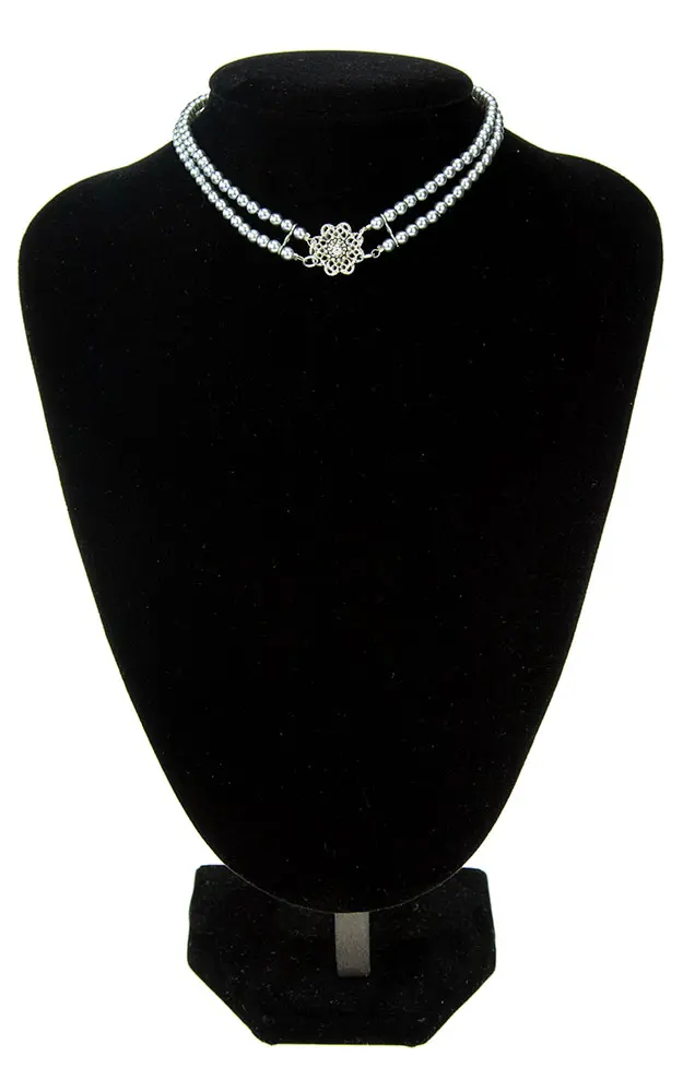 Kette Bea Perle, steingrau