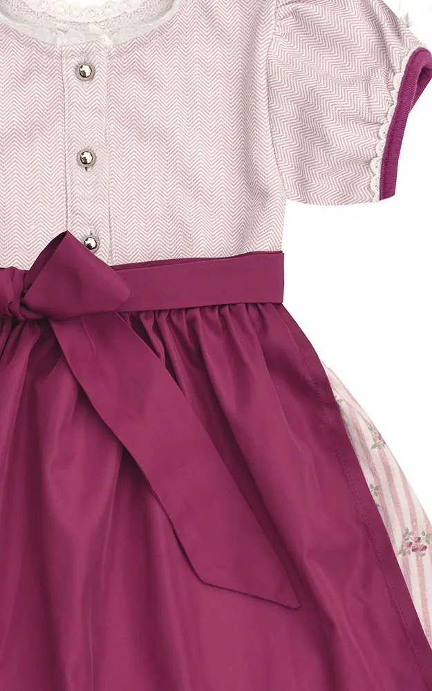 Baby-Dirndl Barodino mit Schürze, weinrot