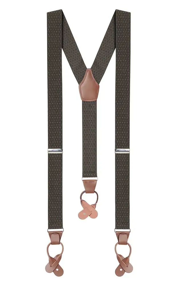 Hosenträger Stresemann, oliv/braun