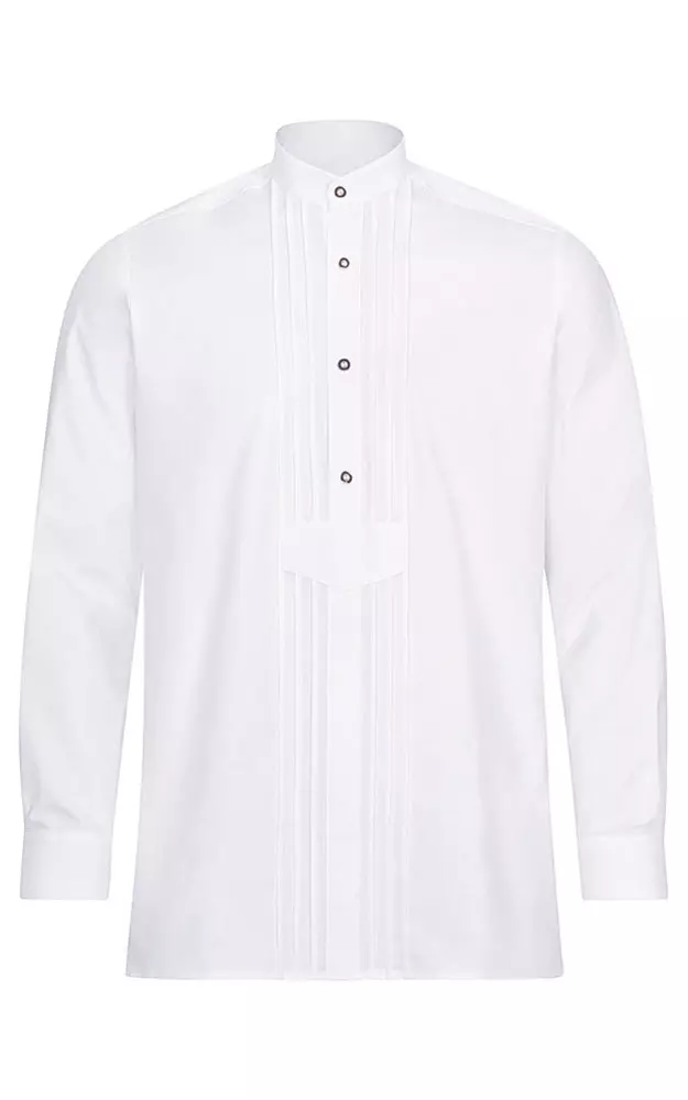 Hemd Gustl Stehkragen, weiß